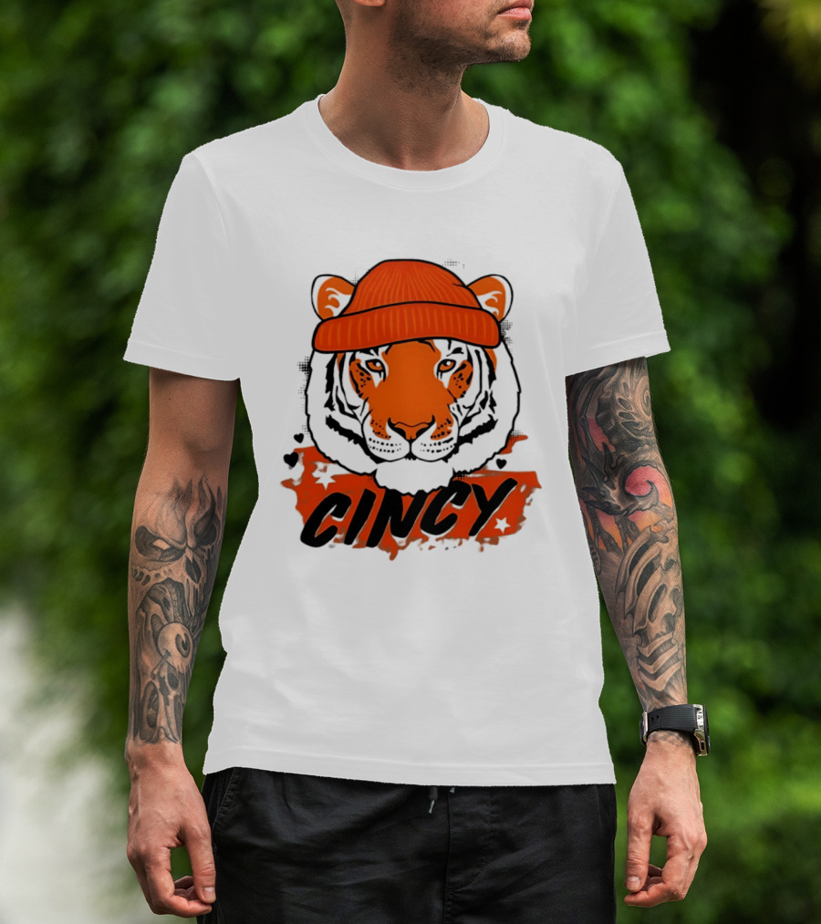 Cincy Tiger Beanie Cincinnati Bengals Football T-Shirt