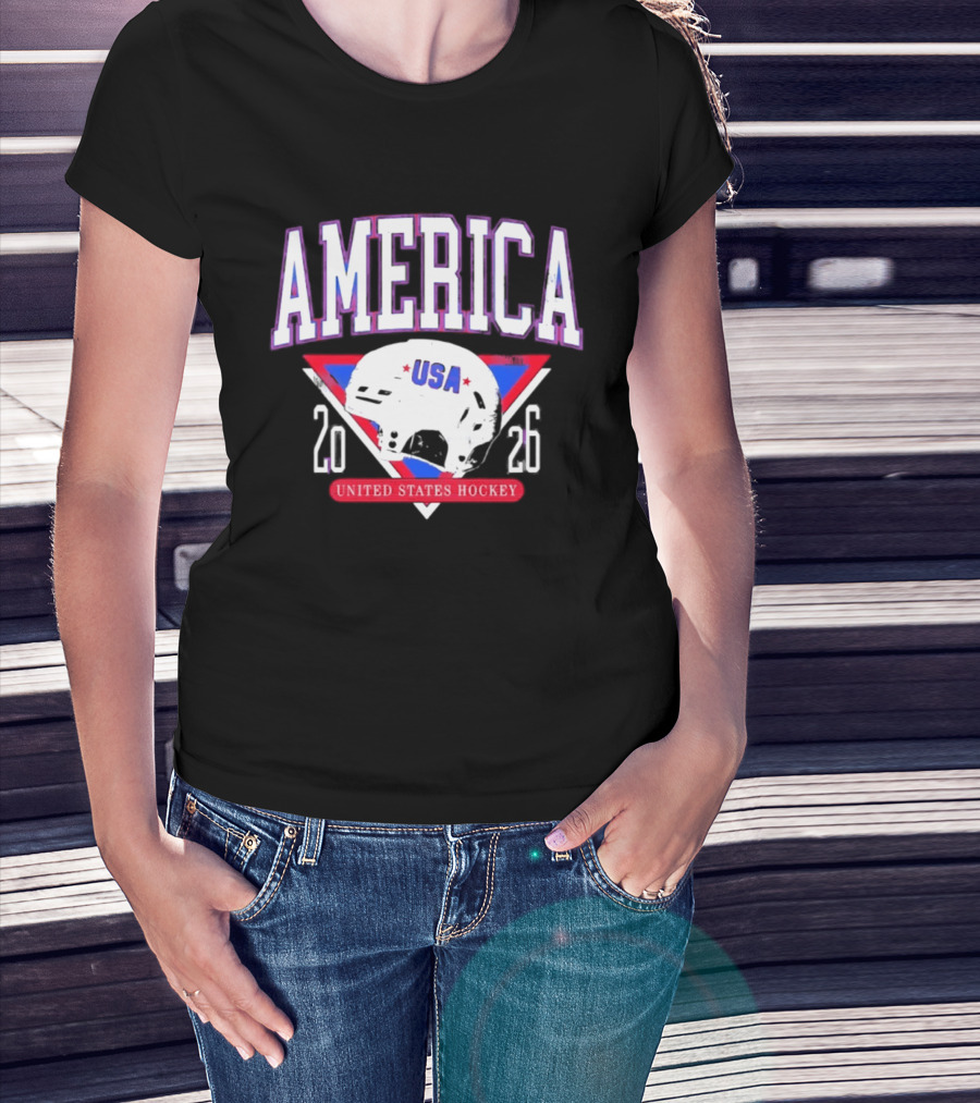 America USA Hockey 2026 United States Helmet T-Shirt