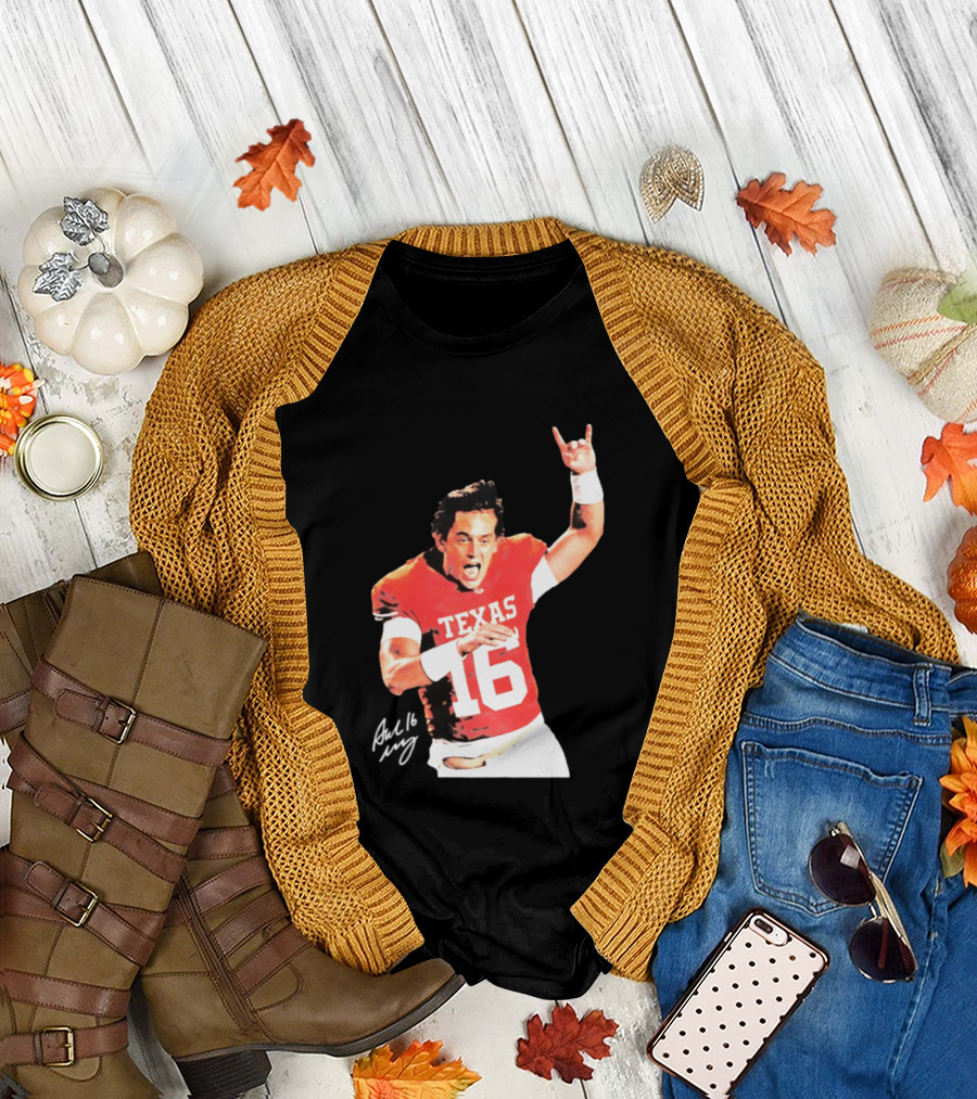 Arch Manning Texas Longhorns 16 Rock Hand Gesture T-Shirt
