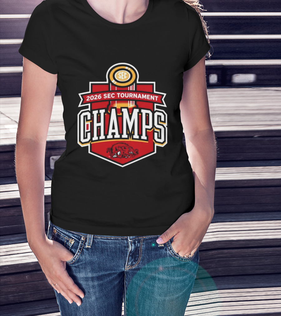 2026 SEC Tournament Champs Arkansas Men's Basketball T-Shirt