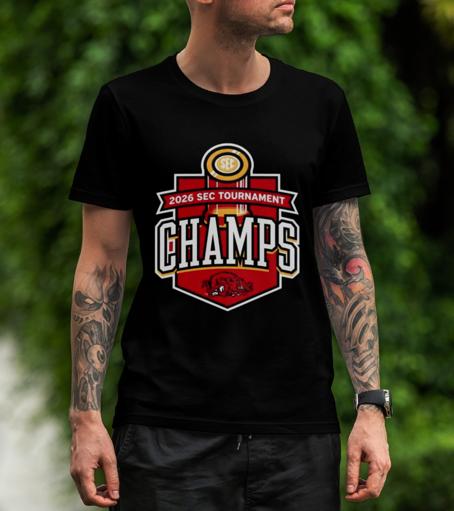 2026 SEC Tournament Champs Arkansas Men's Basketball T-Shirt