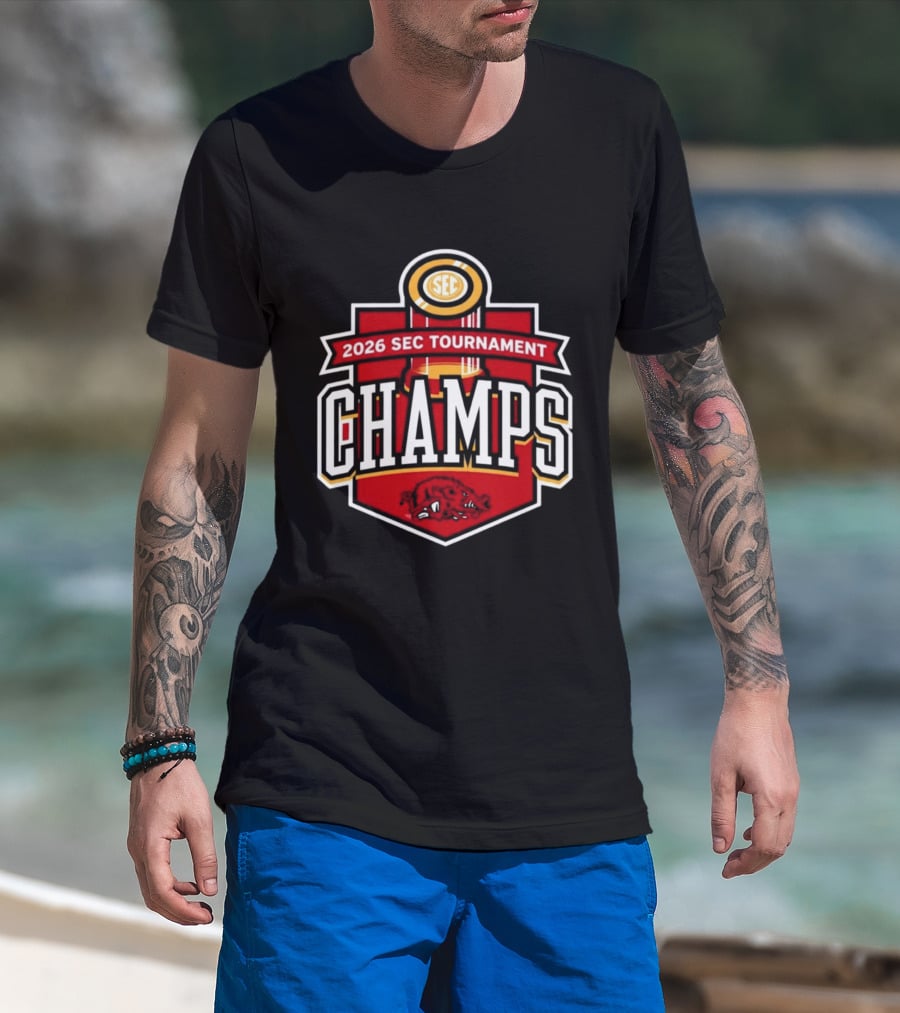 2026 SEC Tournament Champs Arkansas Men's Basketball T-Shirt