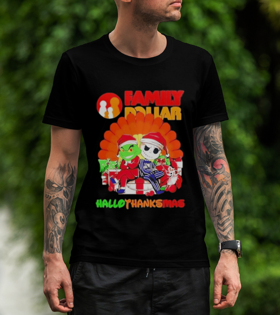 Family Dollar Grinch Jack Skellington Hallothanksmas 2026 T-Shirt