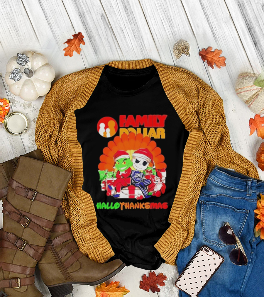 Family Dollar Grinch Jack Skellington Hallothanksmas 2026 T-Shirt