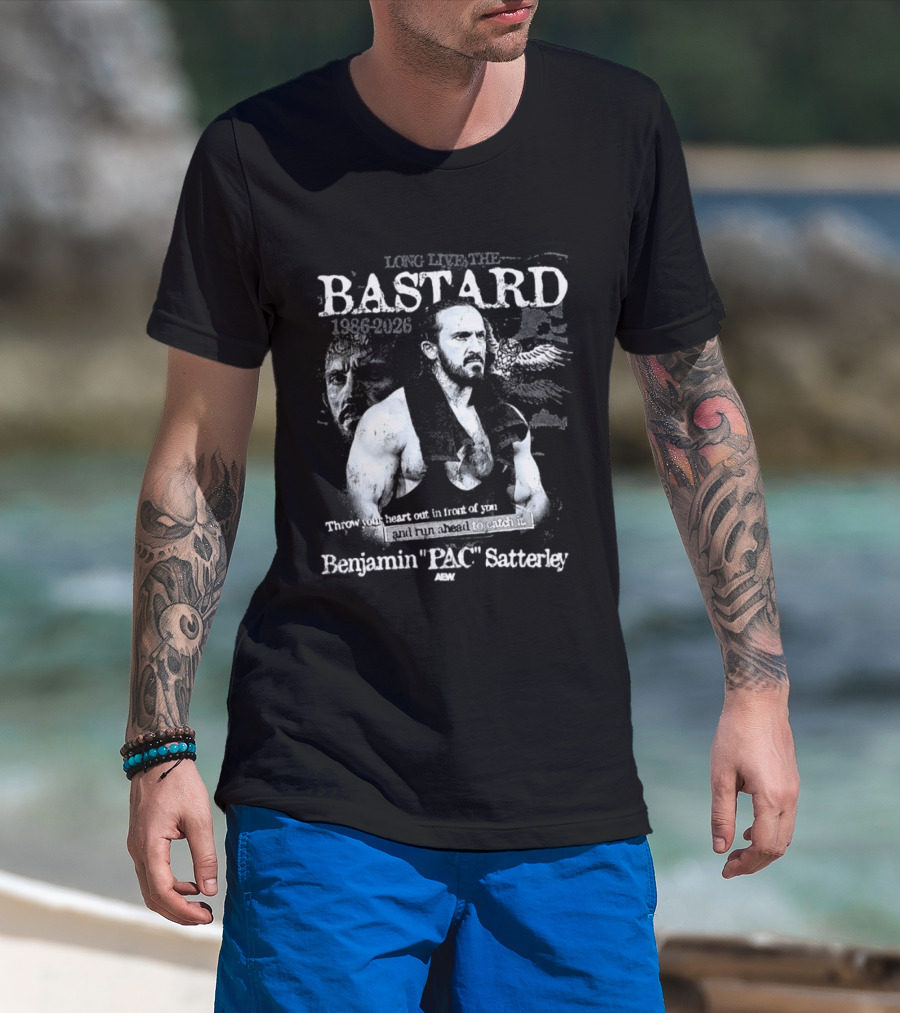 Benjamin PAC Satterley Bastard 1986 2026 Throw Your Heart In Front T-Shirt
