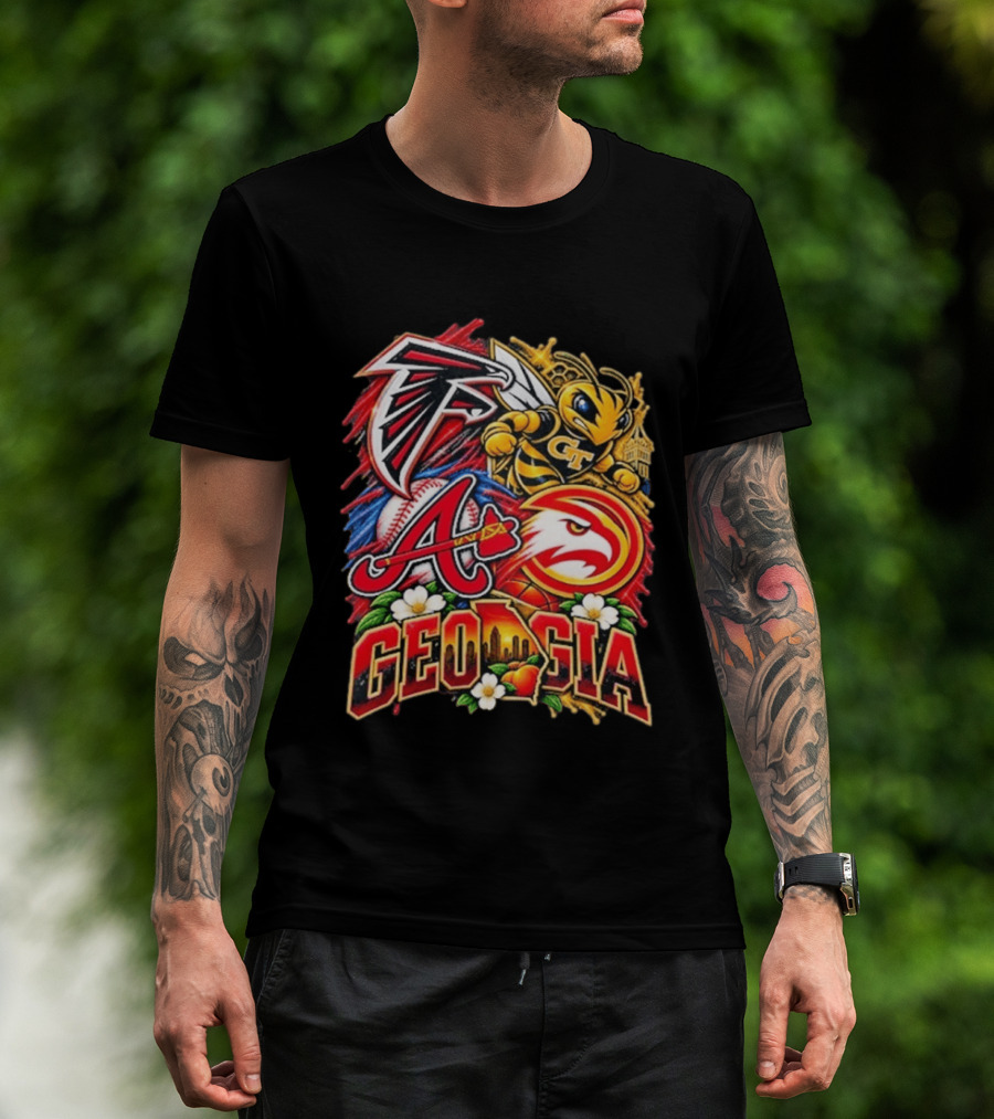 Atlanta Falcons Braves Georgia Tech Yellow Jackets Hawks Georgia Sports Teams T-Shirt