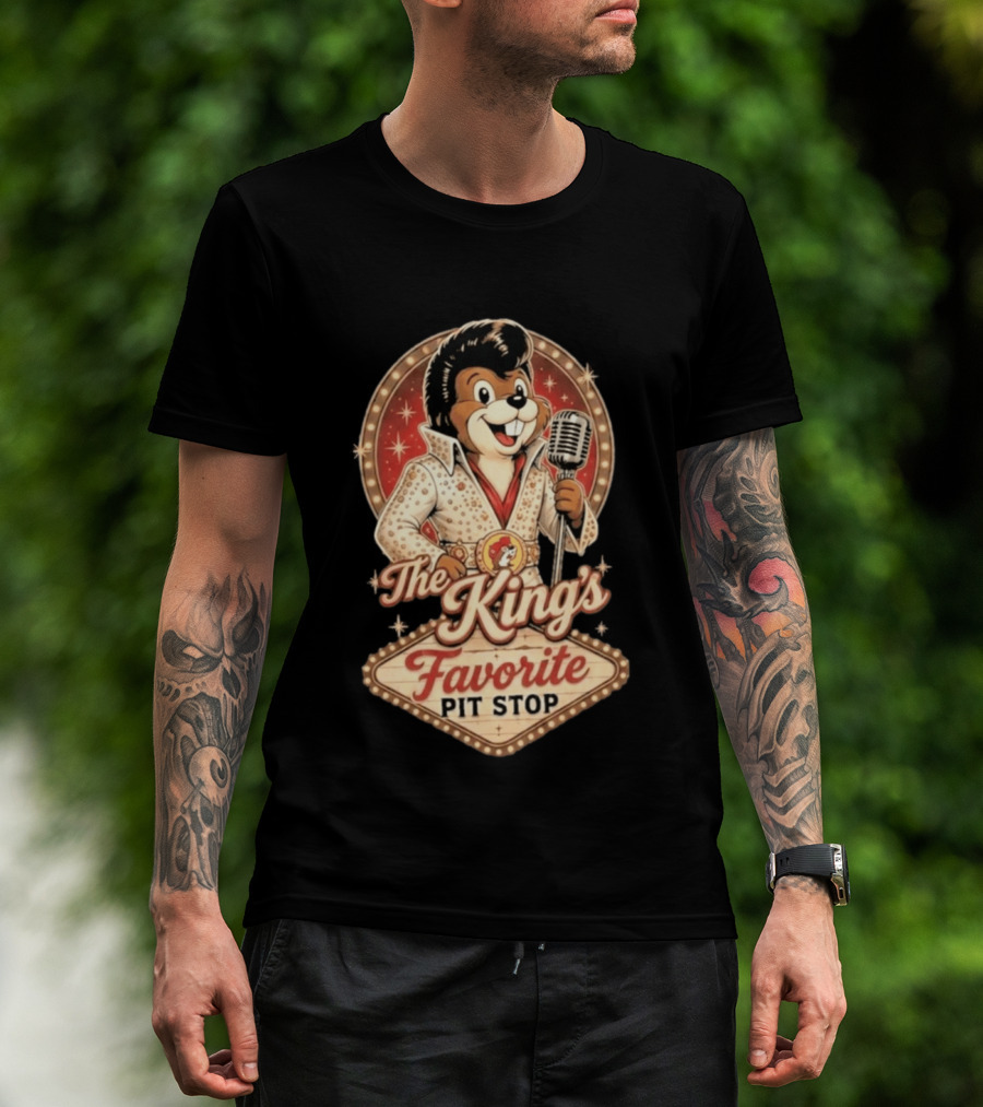 The King's Favorite Pit Stop Buc Ee's Elvis Presley Rock And Roll Roadhouse T-Shirt