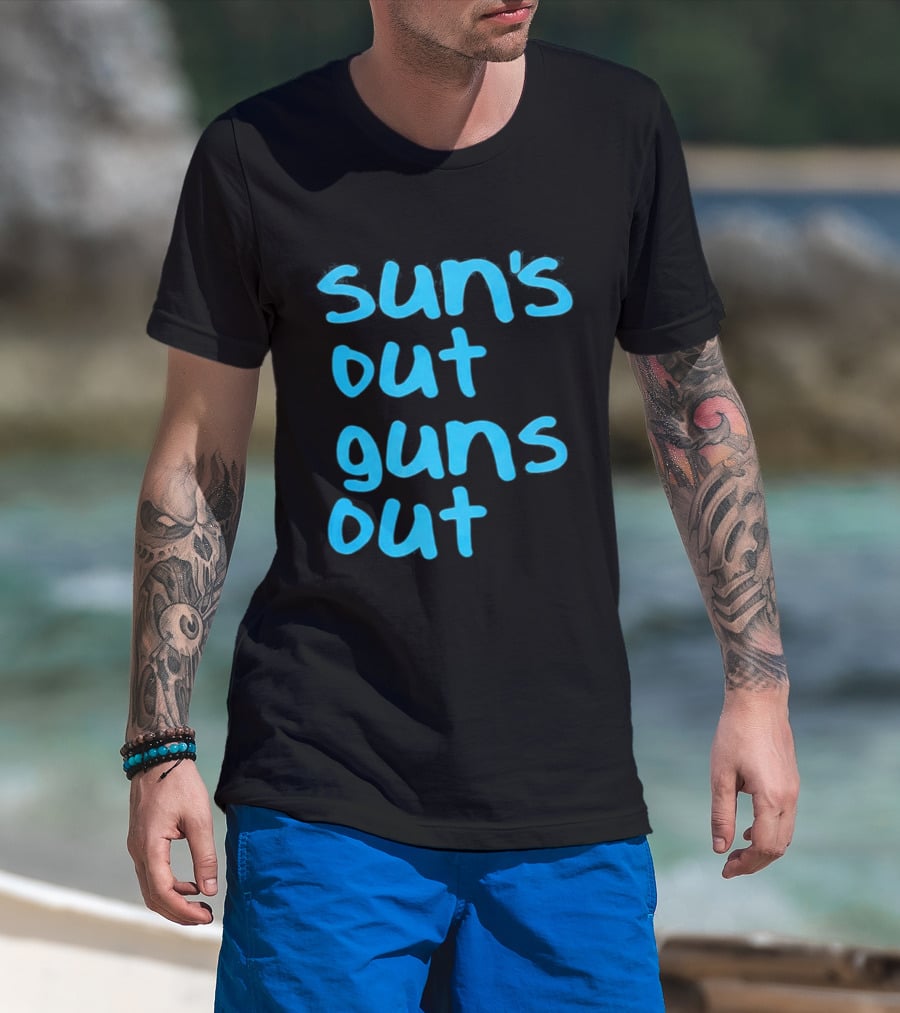 Sun's Out Guns Out Channing Tatum Blue T-Shirt