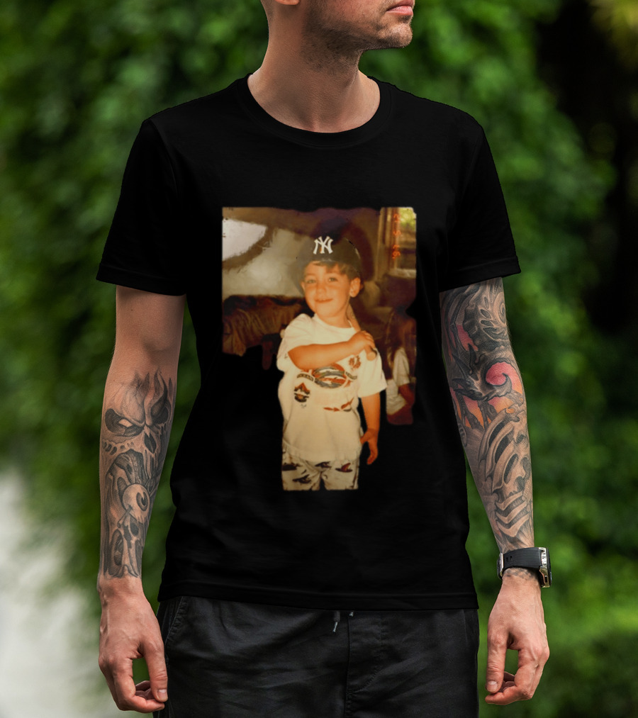 Cody Bellinger Young Yankee Fan Childhood Photo New York Yankees Cap T-Shirt