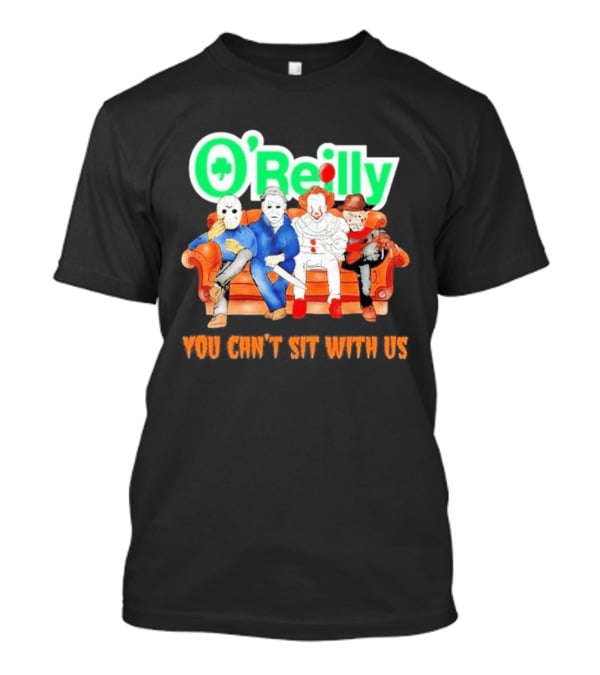 O'Reilly Horror Characters Friends Halloween 2026 You Can't Sit With Us Couch T-Shirt