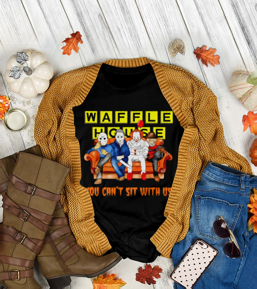 Waffle House X Horror Movie Friends Halloween 2026 You Can't Sit With Us T-Shirt