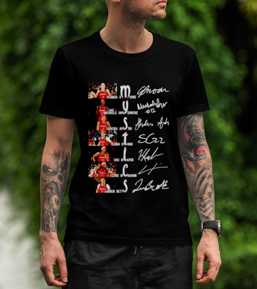 Washington Mystics Amoore Onyenwere Austin Citron Irjafen Mcmahon Betts Signatures Basketball Team Players T-Shirt
