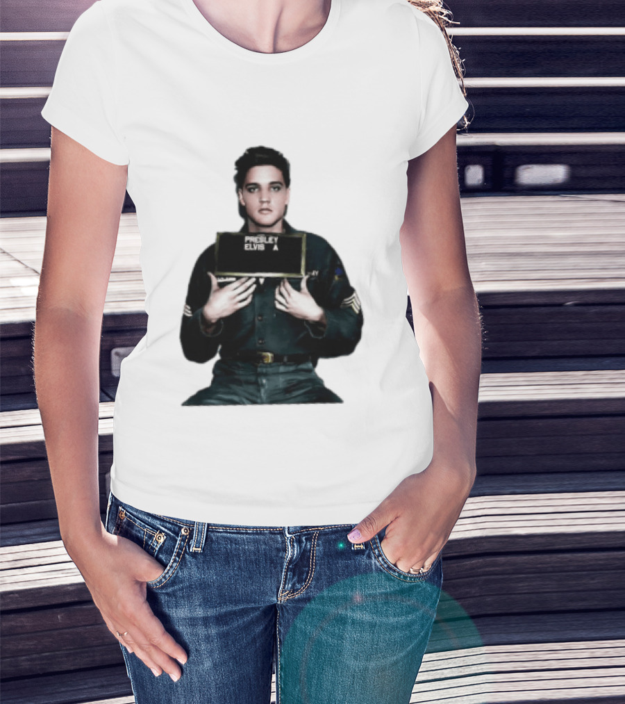 Elvis Presley Army Shot King Of Rock And Roll Iconic Military T-Shirt