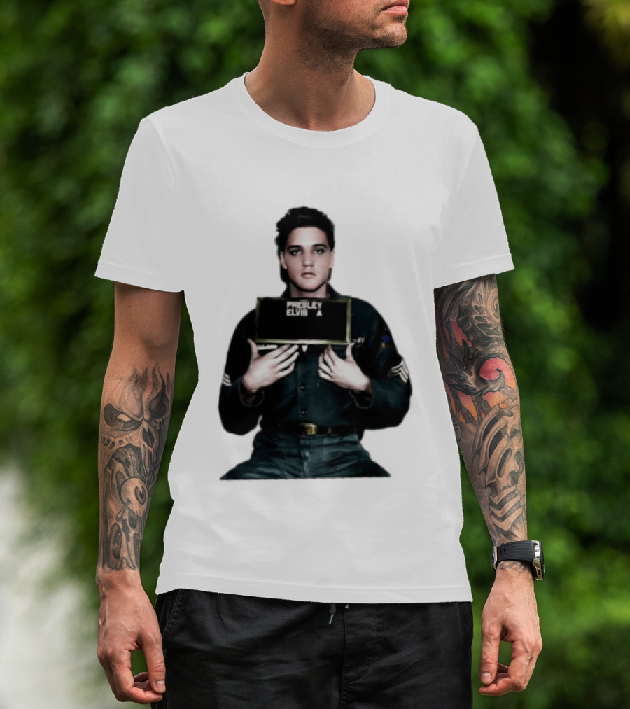 Elvis Presley Army Shot King Of Rock And Roll Iconic Military T-Shirt