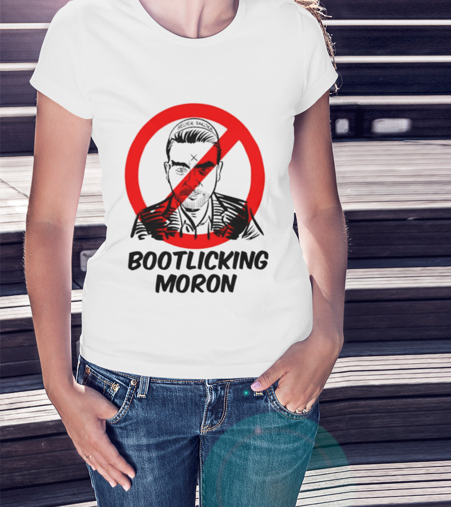 Helter Skelter Bootlicking Moron Red Circle Crossed Out Brian Walsby T-Shirt