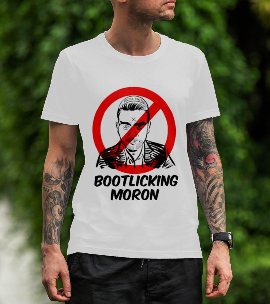 Helter Skelter Bootlicking Moron Red Circle Crossed Out Brian Walsby T-Shirt