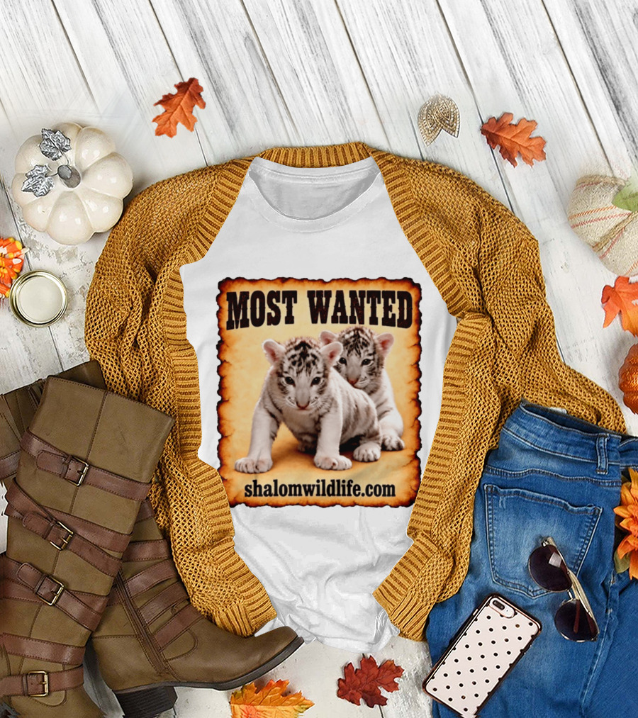 MOST WANTED White Tiger Cubs Shalom Wildlife T-Shirt