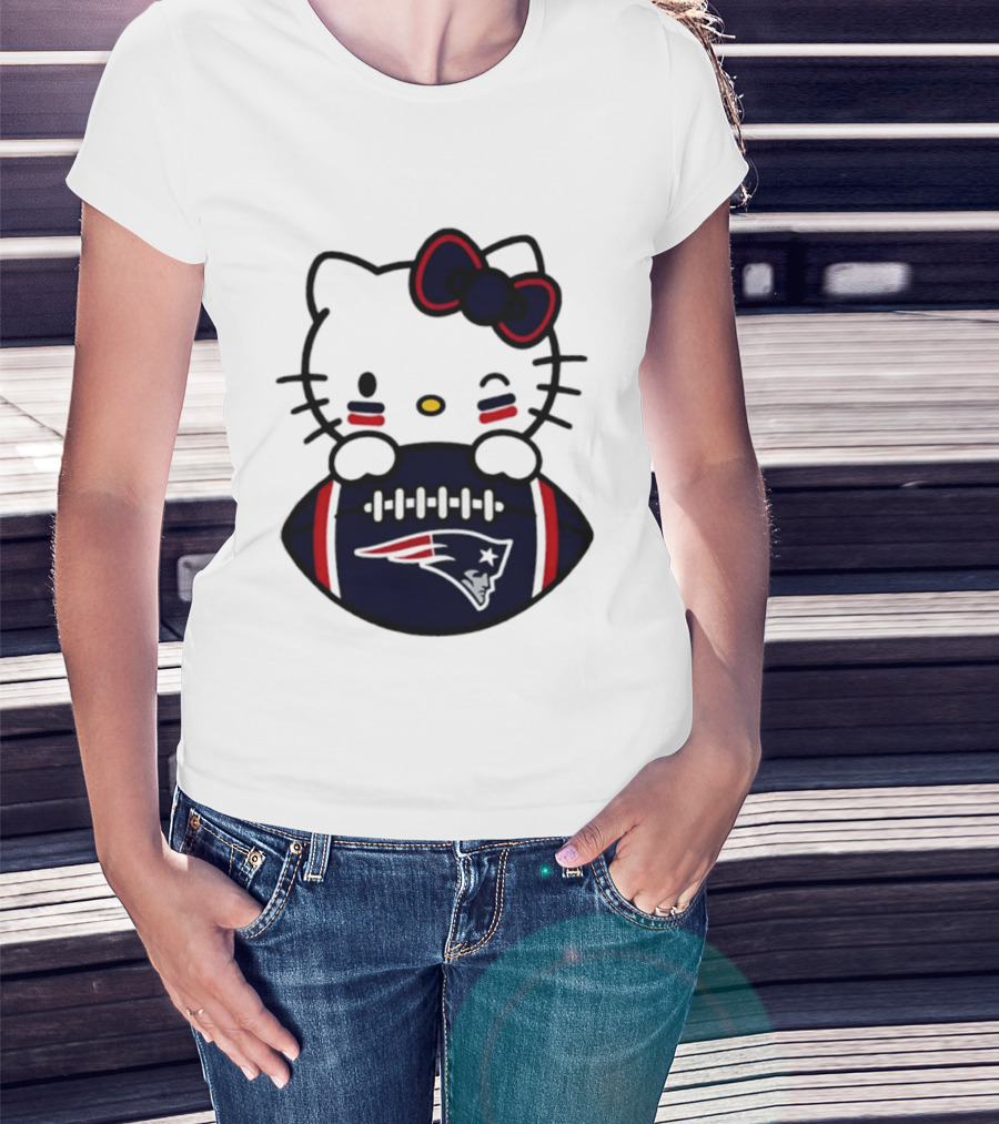 New England Patriots Hello Kitty Collaboration 2026 Football Season T-Shirt