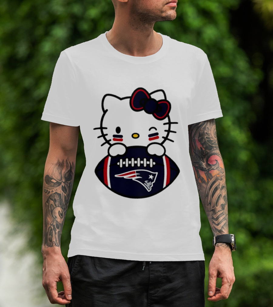 New England Patriots Hello Kitty Collaboration 2026 Football Season T-Shirt