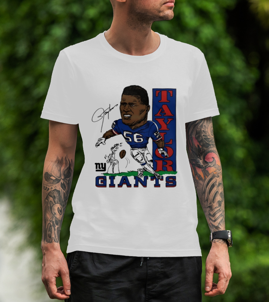 New York Giants Lawrence Taylor 56 Caricature Player T-Shirt