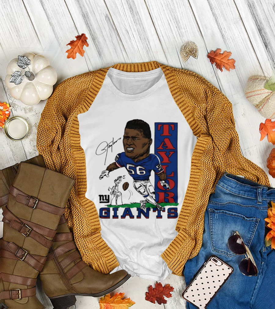 New York Giants Lawrence Taylor 56 Caricature Player T-Shirt