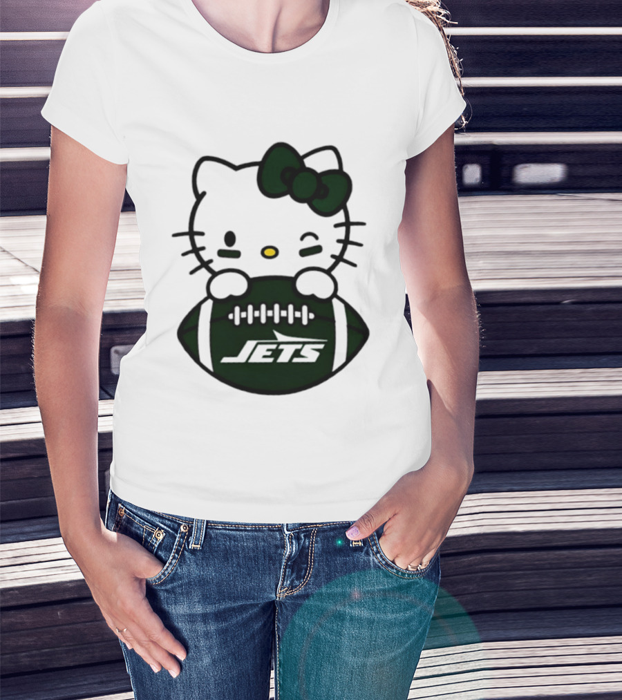 New York Jets Hello Kitty Football 2026 Season Collaboration T-Shirt