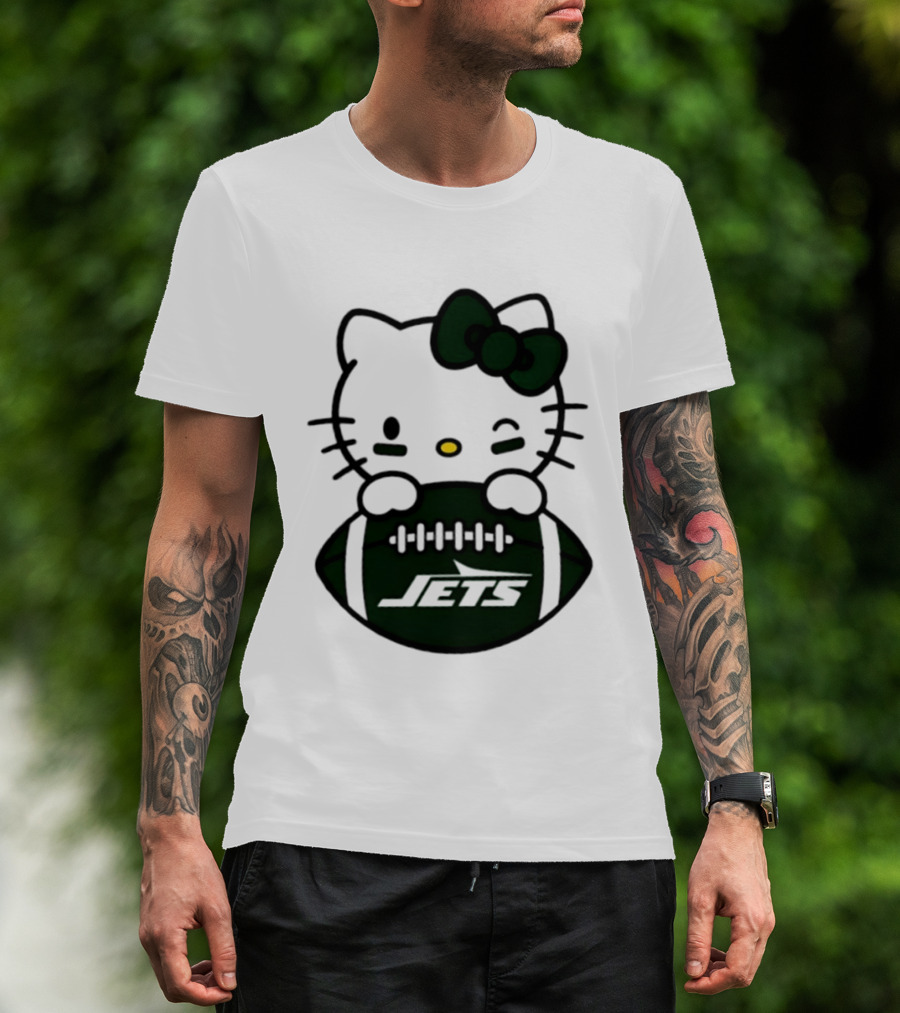 New York Jets Hello Kitty Football 2026 Season Collaboration T-Shirt