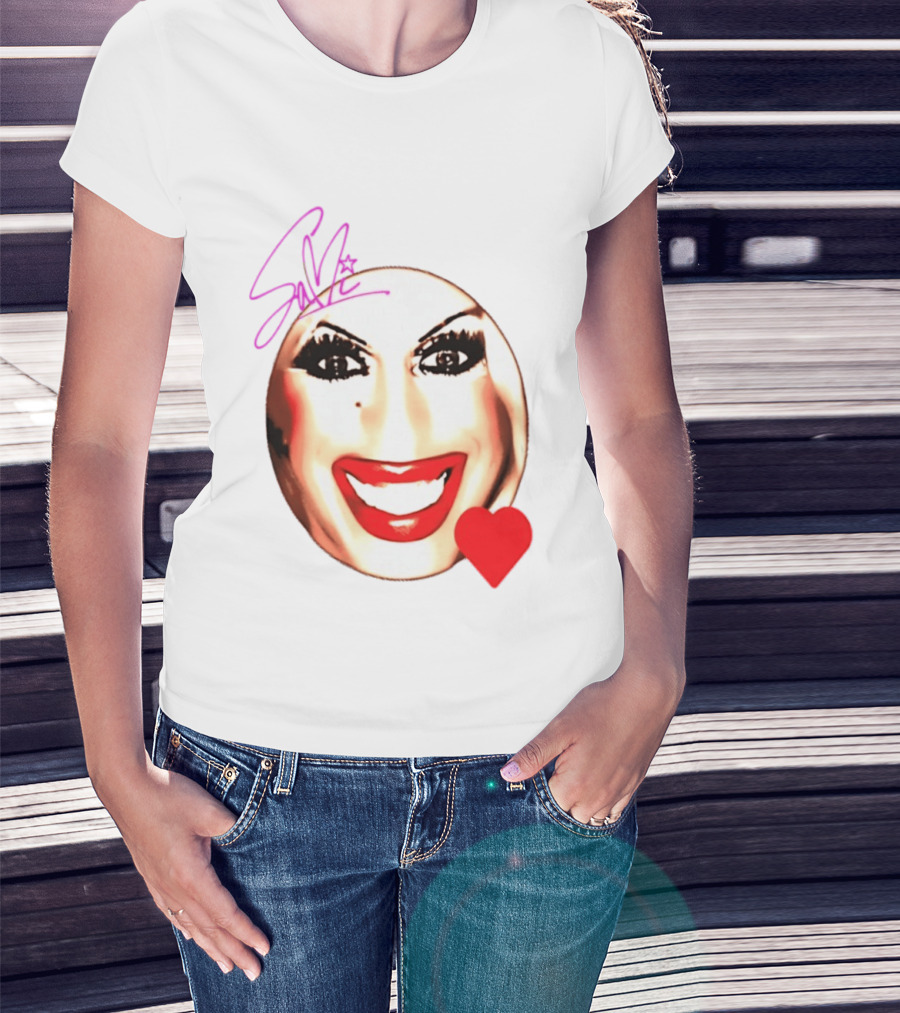 Sami Landri Big Face Heart Signature Red Lips T-Shirt