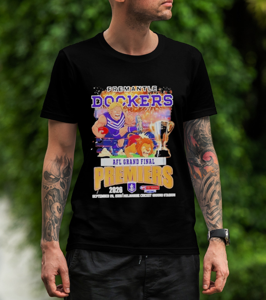 Fremantle Dockers 2026 AFL Grand Final Premiers Trophy Melbourne Cricket Ground Stadium T-Shirt