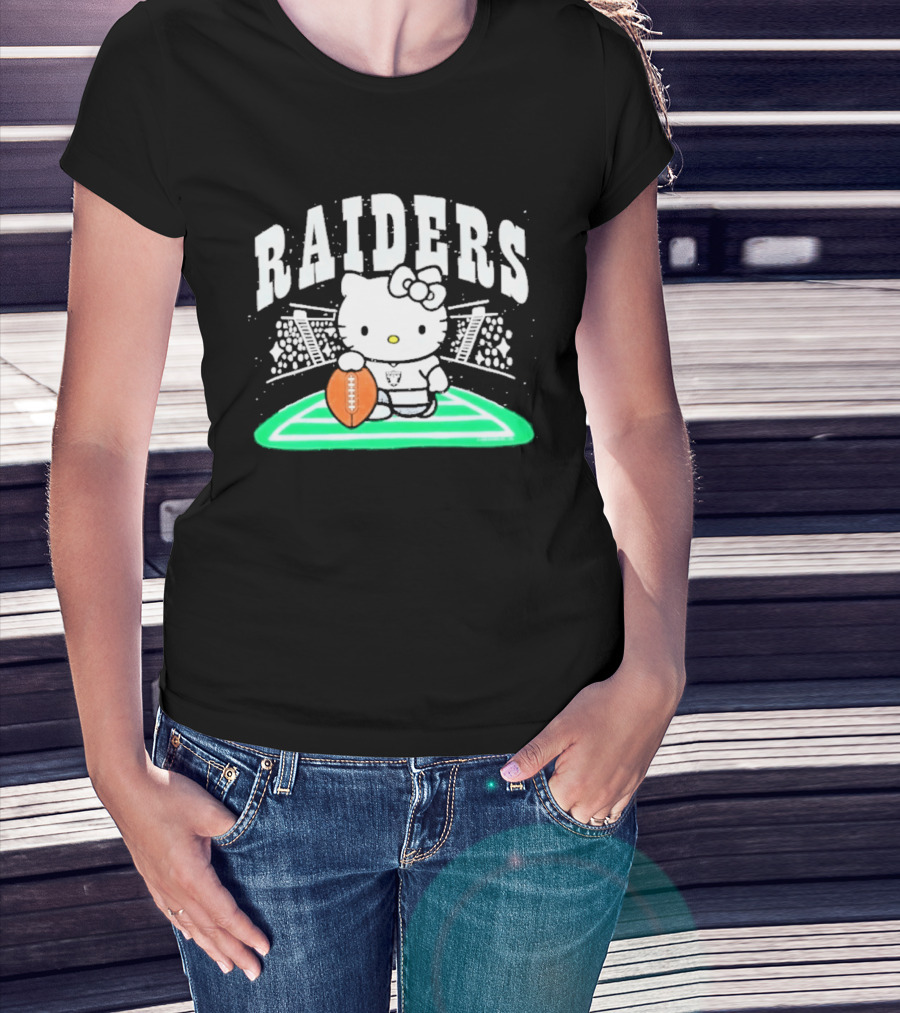 Hello Kitty Raiders Football Stadium Cartoon Collaboration T-Shirt