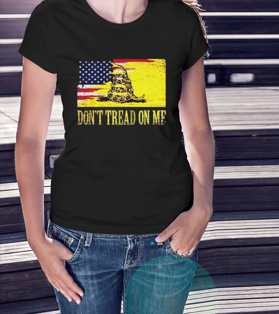 American Flag And Gadsden Snake Don't Tread On Me T-Shirt