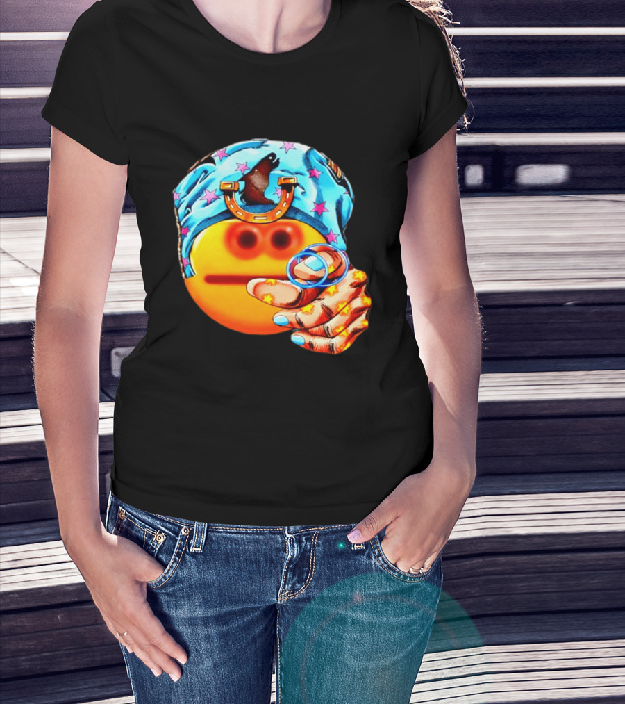 Johnny Joestar Emoji Icon With Star And Horse T-Shirt