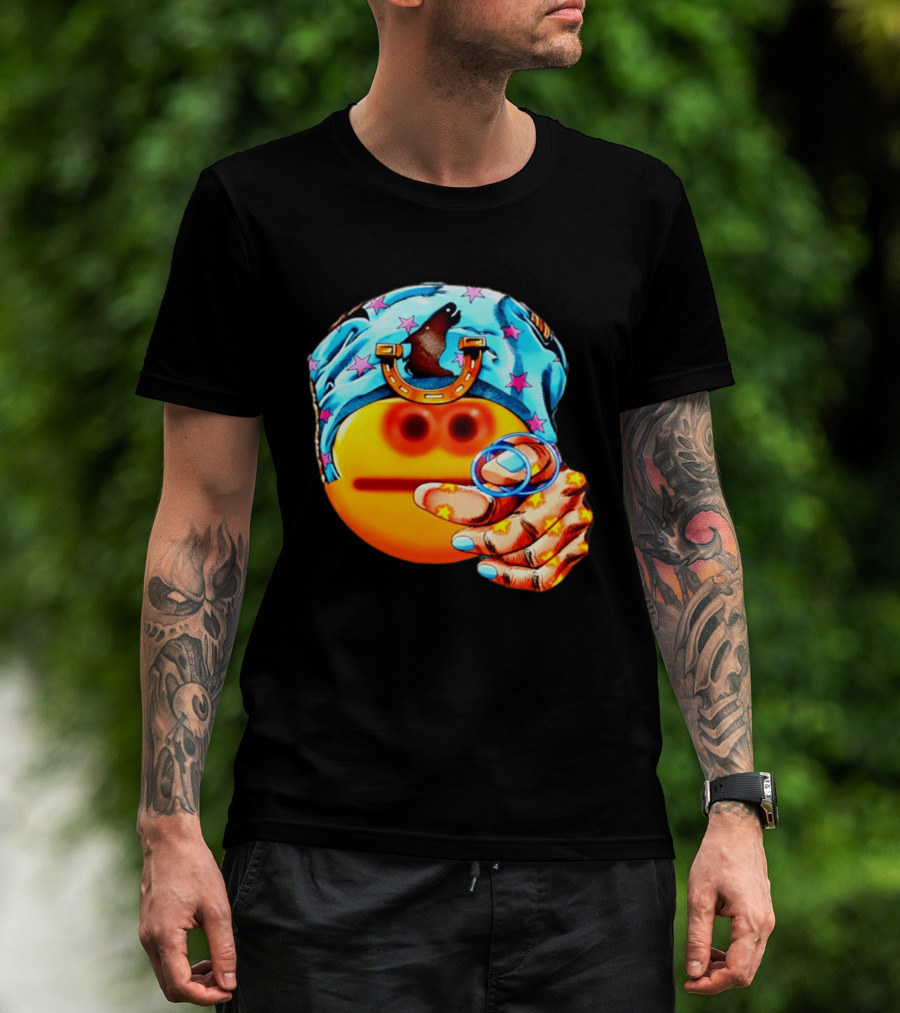 Johnny Joestar Emoji Icon With Star And Horse T-Shirt