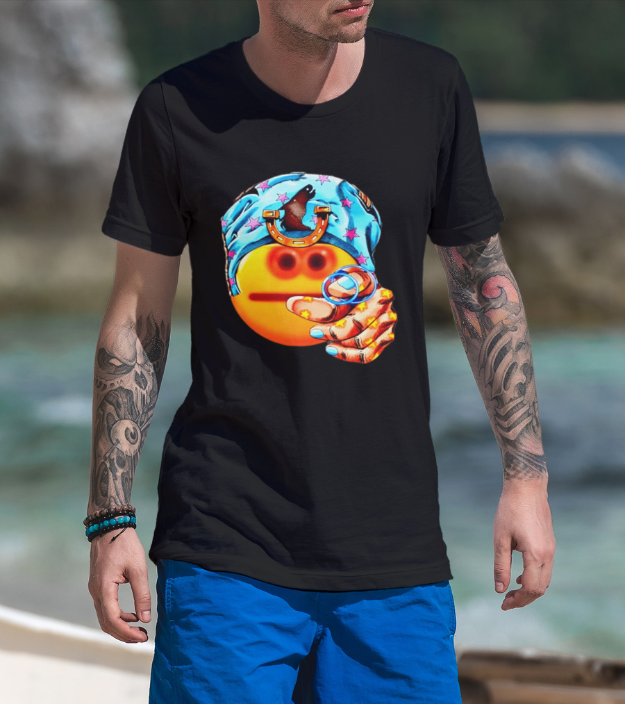 Johnny Joestar Emoji Icon With Star And Horse T-Shirt