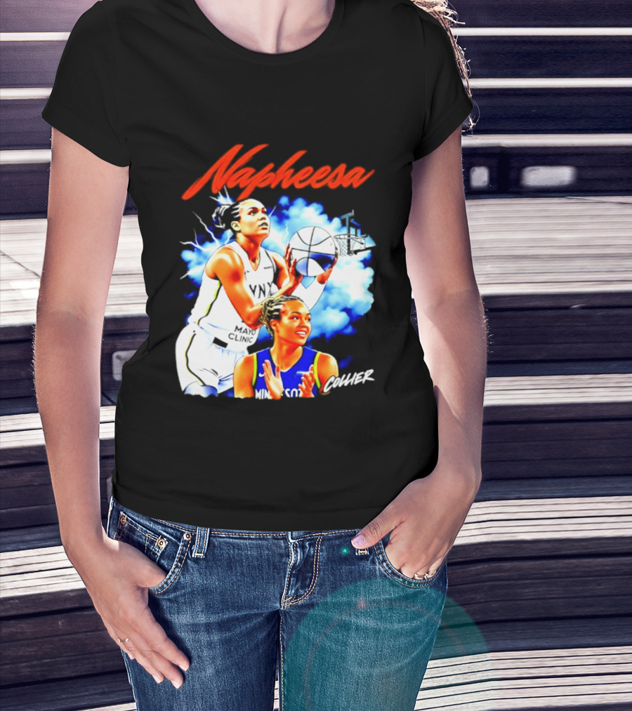 Napheesa Collier Minnesota Lynx Basketball Player In Action T-Shirt