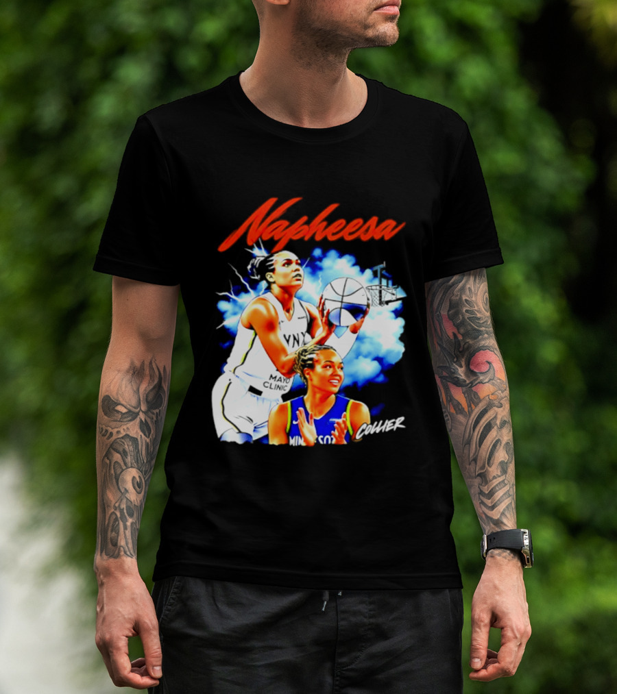 Napheesa Collier Minnesota Lynx Basketball Player In Action T-Shirt