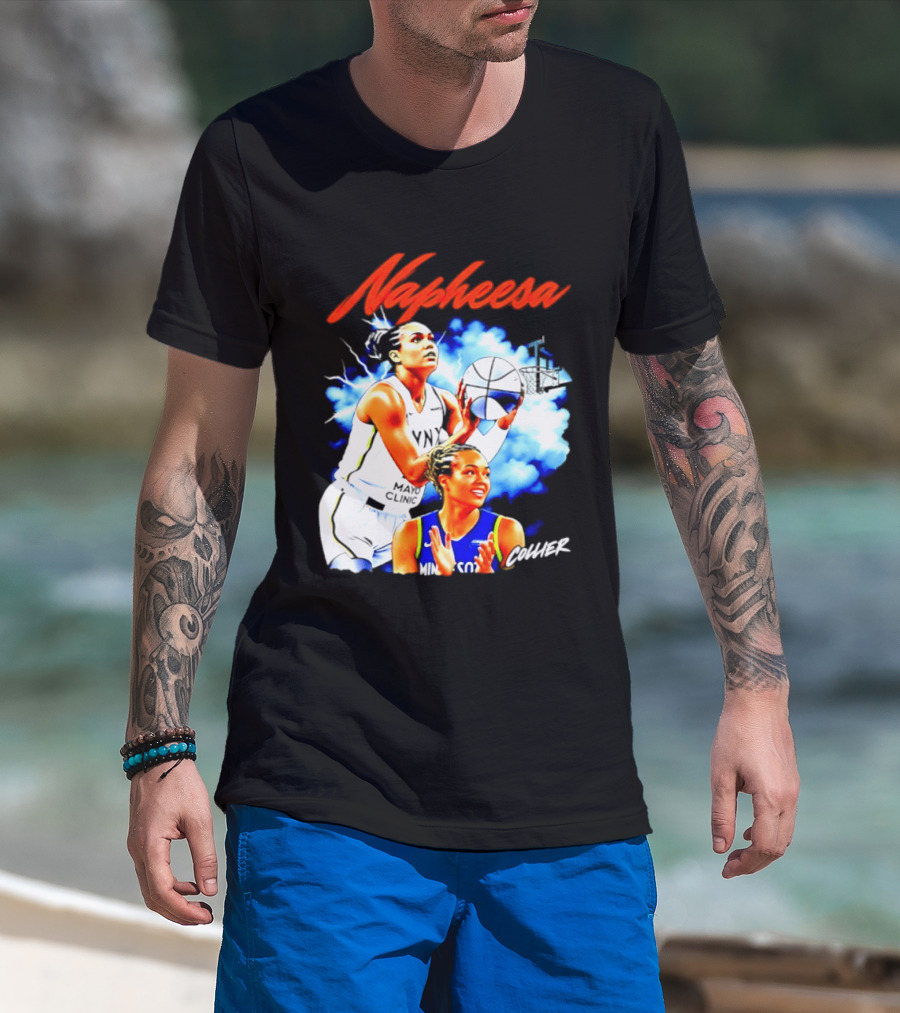 Napheesa Collier Minnesota Lynx Basketball Player In Action T-Shirt