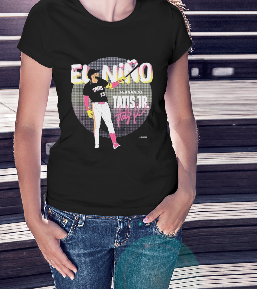 Padres Fernando Tatis Jr El Niño 23 Pink Bat Baseball T-Shirt