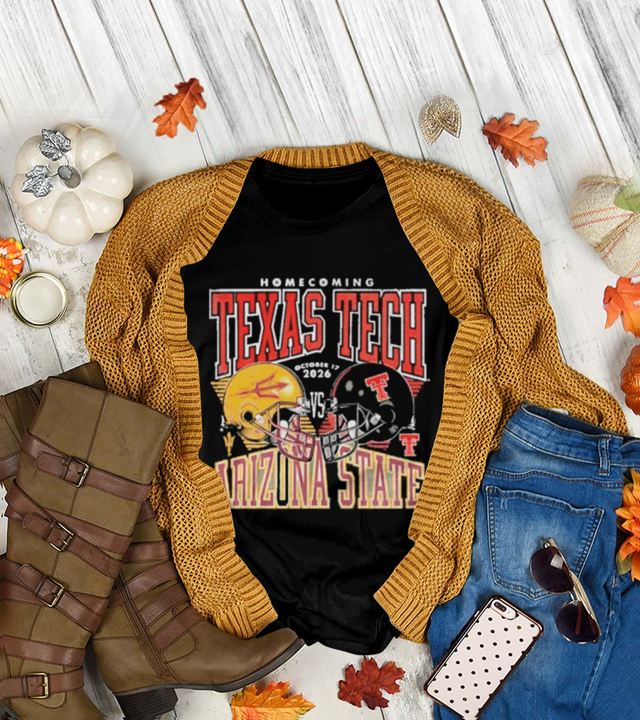 Texas Tech Vs Arizona State Homecoming Football 2026 Helmet Showdown T-Shirt