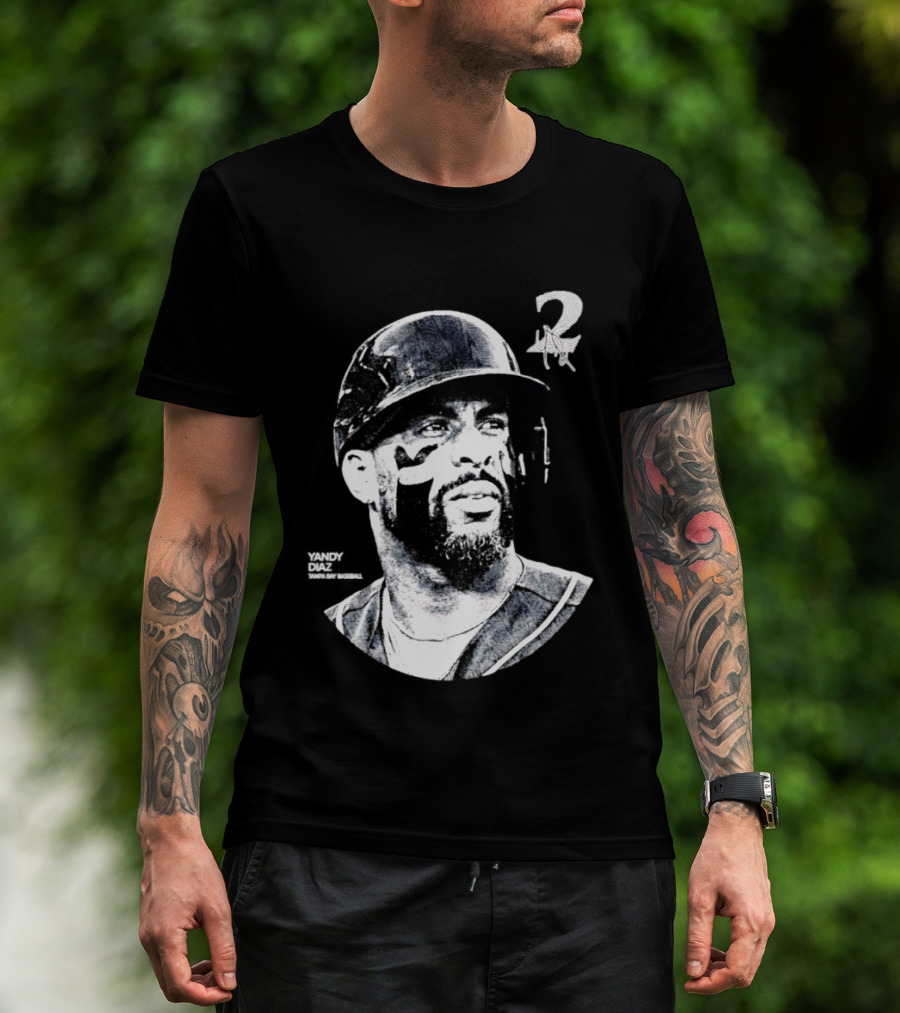 Yandy Diaz Tampa Bay Rays MLB 2026 Lineage Series Player Portrait Baseball Edition T-Shirt