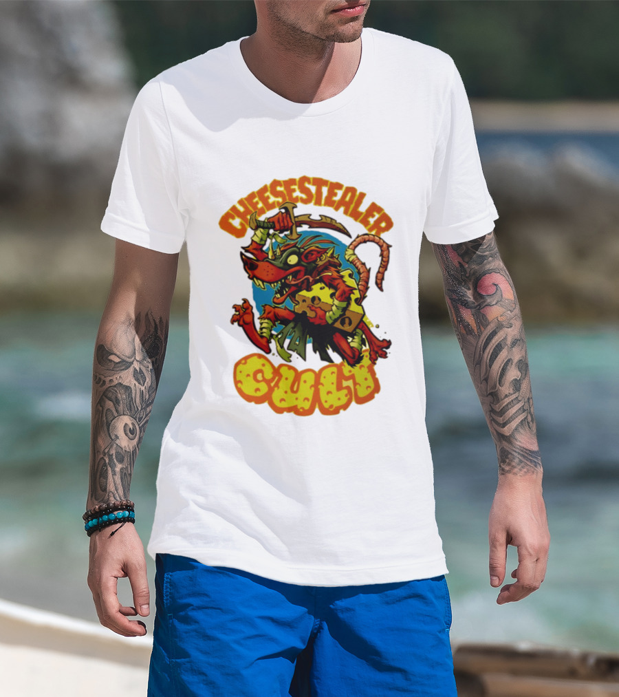 Cheesestealer Cult Rat With Cheese Halloween Fantasy T-Shirt