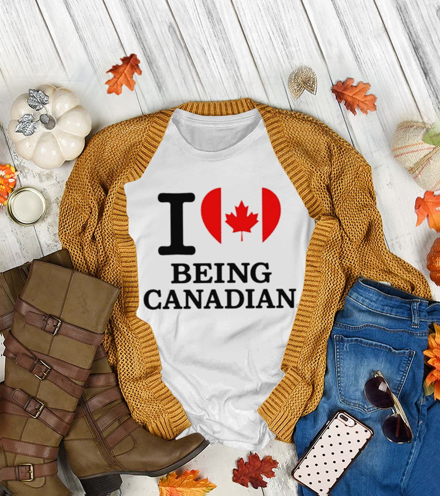 I Heart Maple Leaf Being Canadian T-Shirt