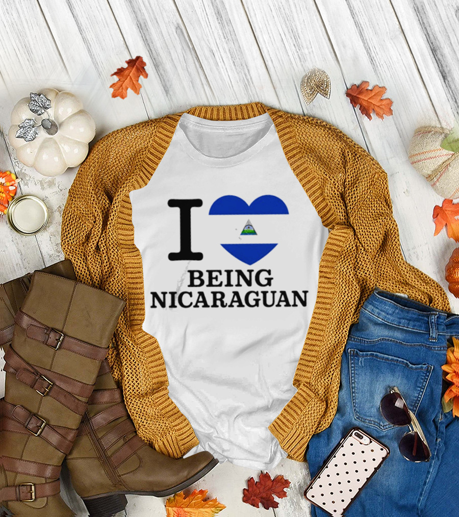 I Heart Being Nicaraguan Flag T-Shirt