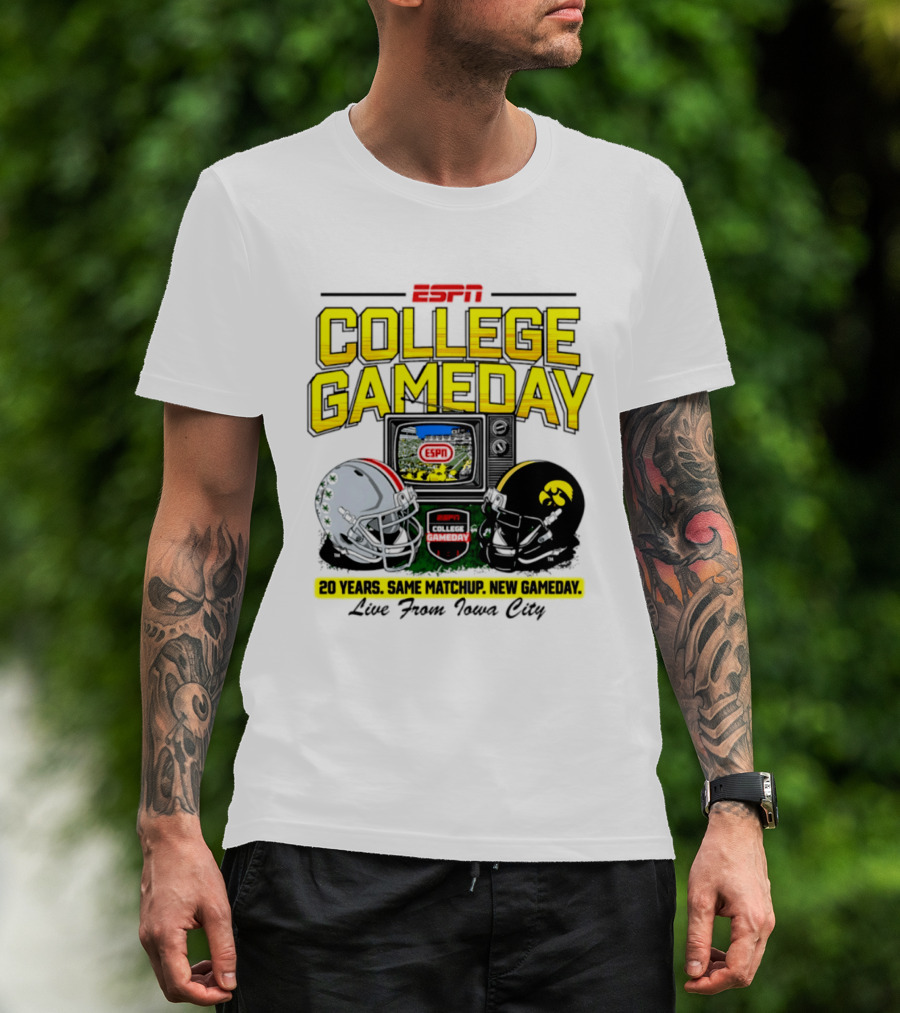 ESPN College GameDay 2026 Iowa Hawkeyes Vs Ohio State Buckeyes 20 Years Same Matchup Iowa City T-Shirt