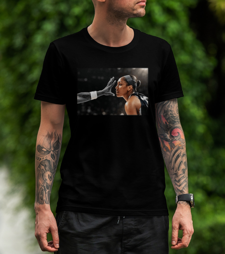 A'ja Wilson Las Vegas Aces Basketball Intensity Hand In The Face T-Shirt