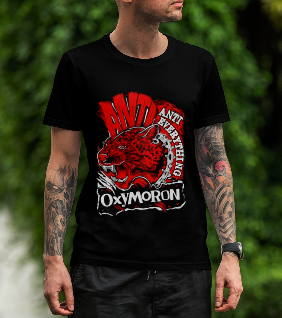 Anti Everything Oxymoron Panther Punk Rock T-Shirt