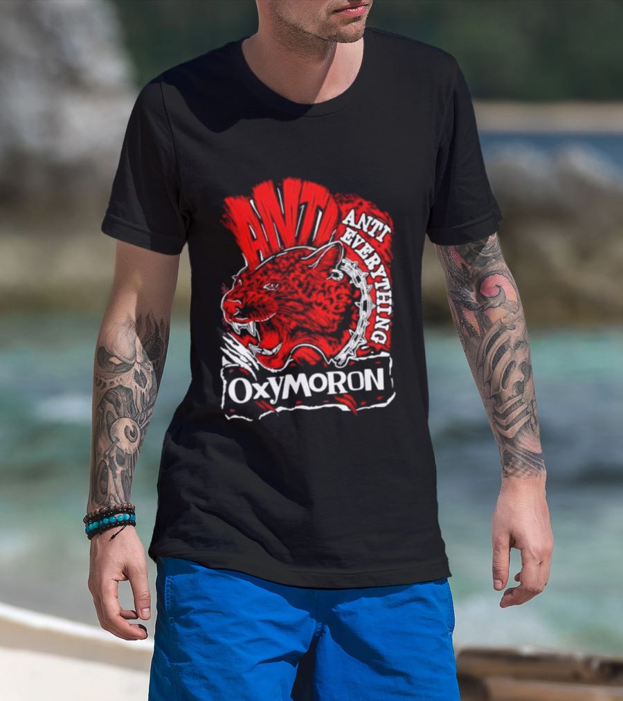 Anti Everything Oxymoron Panther Punk Rock T-Shirt