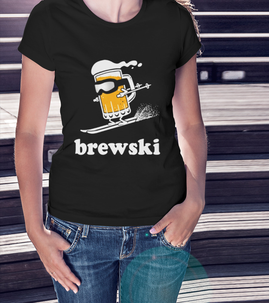 Brewski Beer Skiing Tailgater Adventure T-Shirt