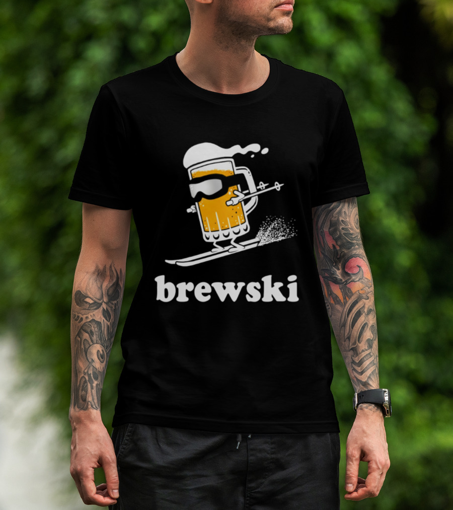 Brewski Beer Skiing Tailgater Adventure T-Shirt