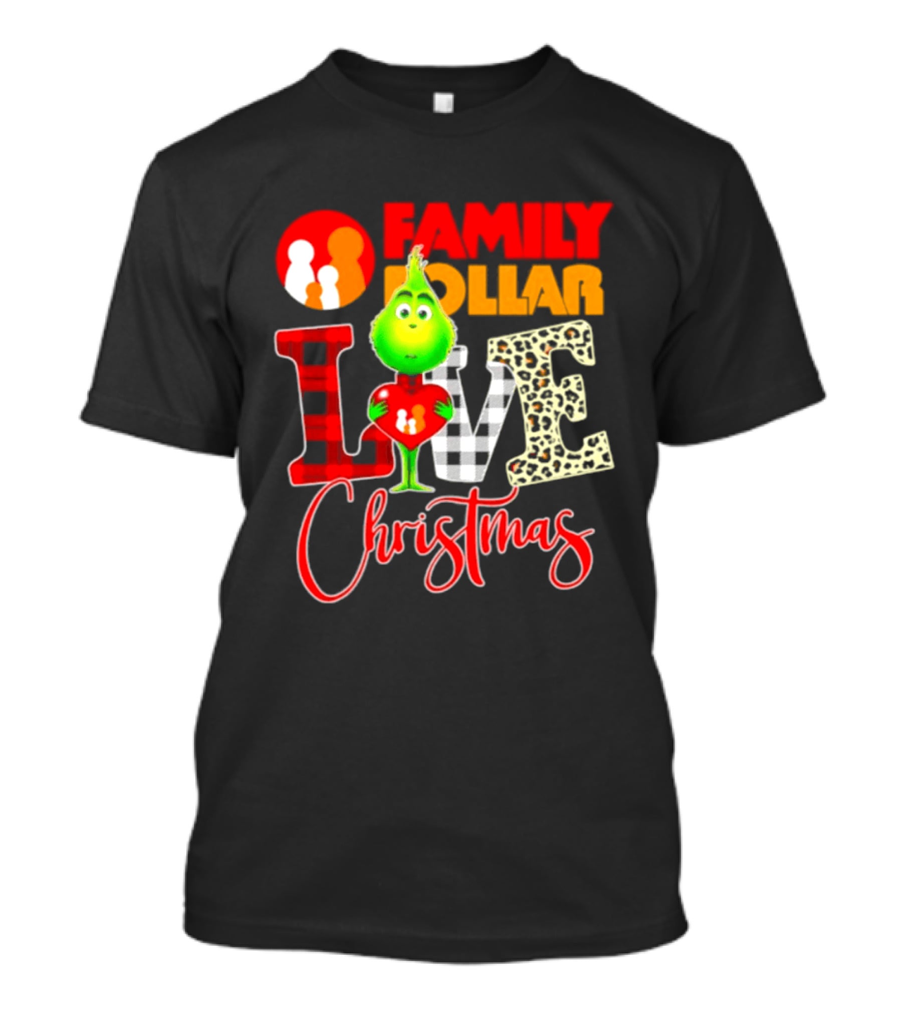 Family Dollar Grinch Love Christmas 2026 Cartoon T-Shirt